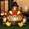 2pcs 6ft Thanksgiving Inflatable LED Lighted Turkey Family Blow up Lawn Yard Dec
